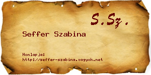 Seffer Szabina névjegykártya